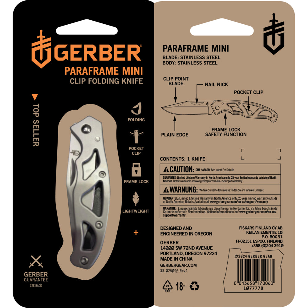 Gerber Paraframe Mini fällkniv med öppen ram och slätt blad – bild 2
