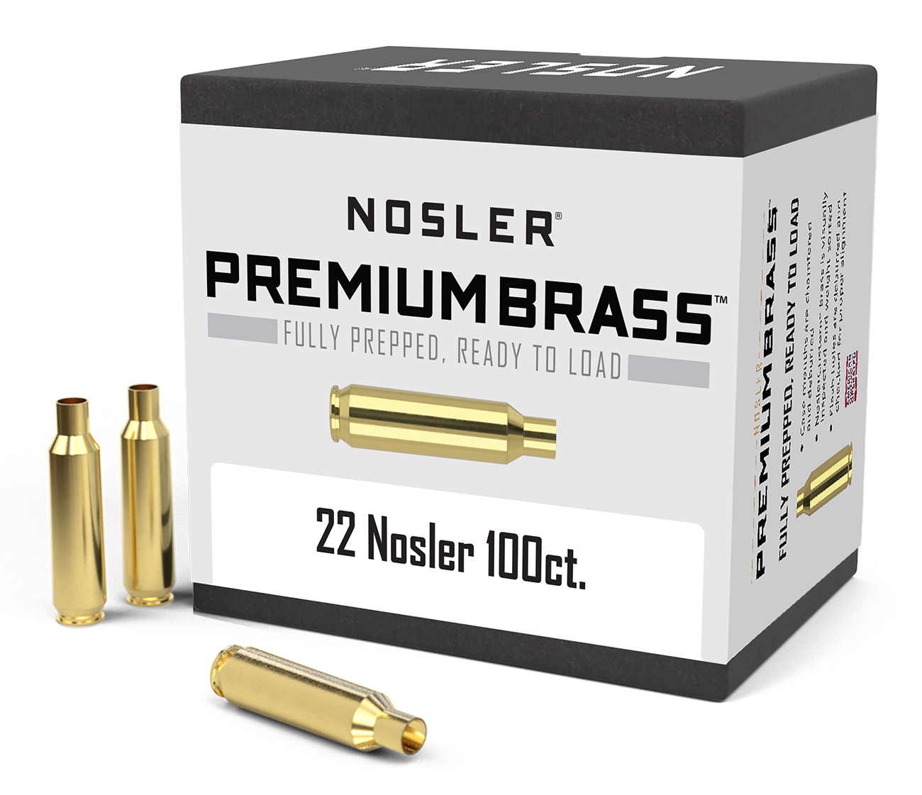 Nosler - Hylsa - 22 Nosler - Premium Brass - 100st/ask