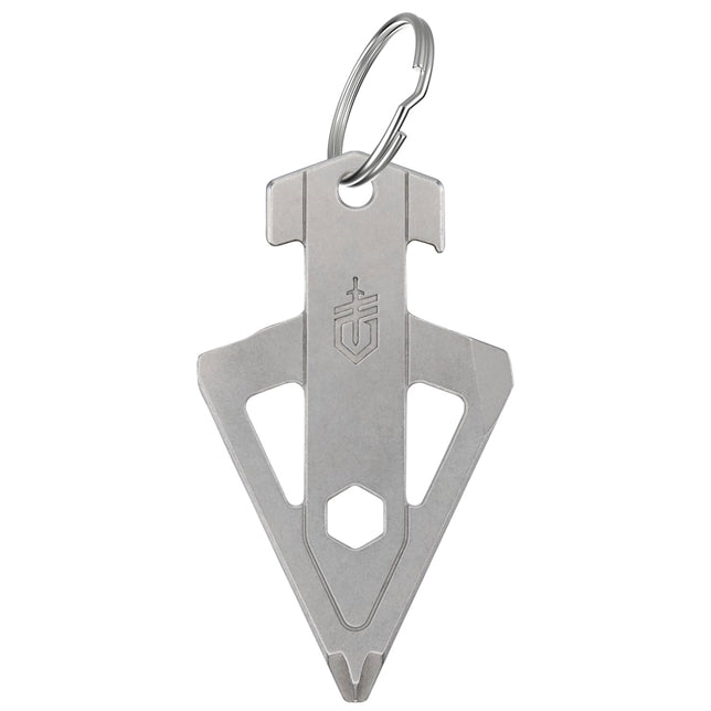 Silverfärgat Gerber Broadhead multiverktyg med integrerad nyckelringsögla – bild 2