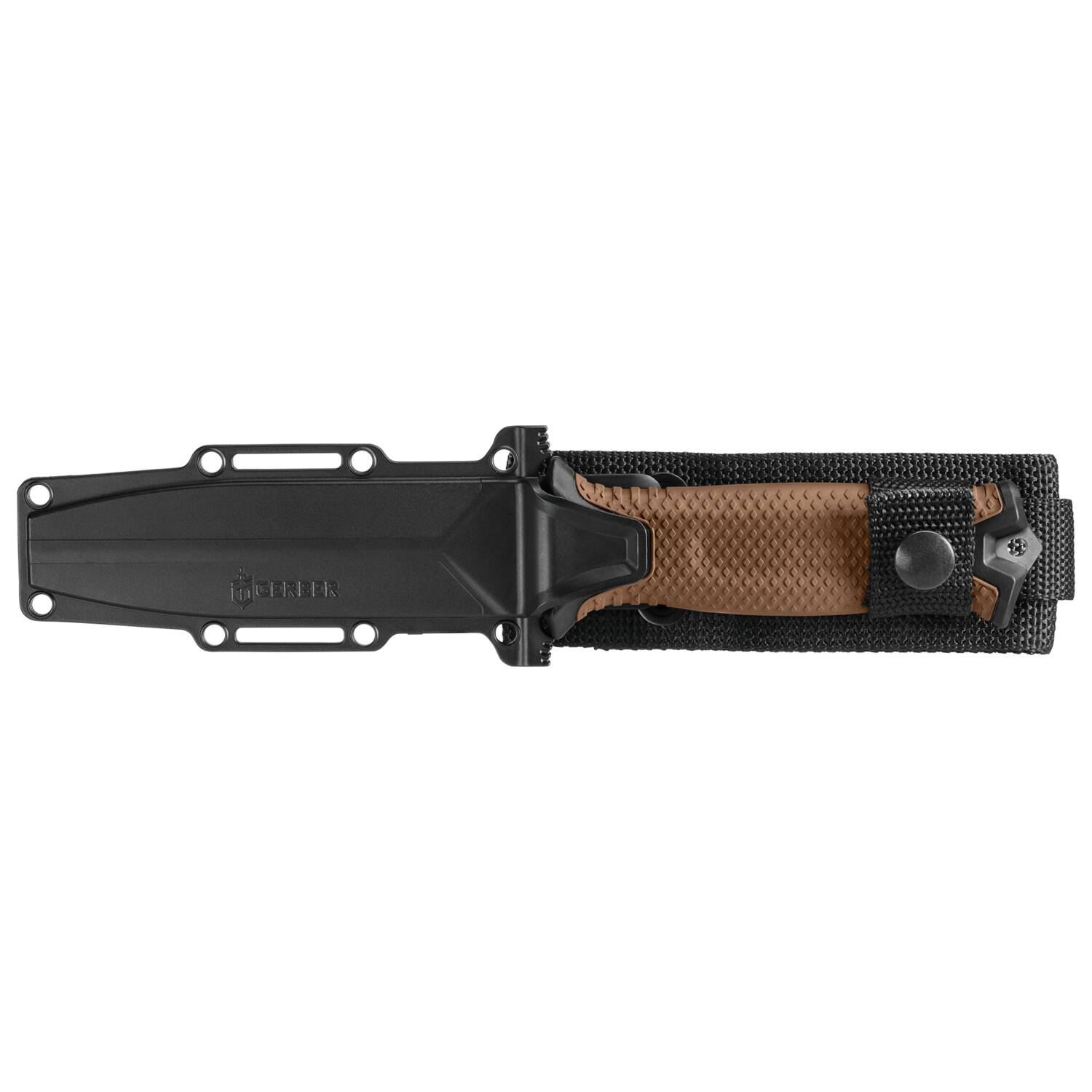 Svart Gerber StrongArm MagnaCut-kniv med fast blad och slida – bild 3