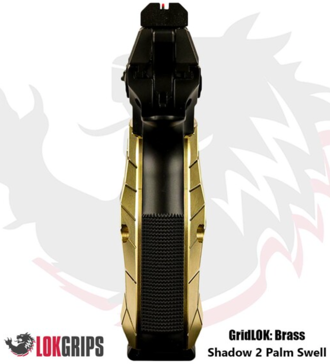 LokGrips - CZ Shadow 2 Palm Swell Brass Gridlok Agressive - Solid