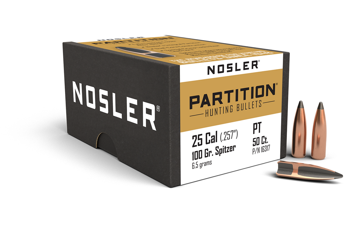 Nosler - Kula - 25 Caliber (.257) - 100gr - Partition - 50st/ask