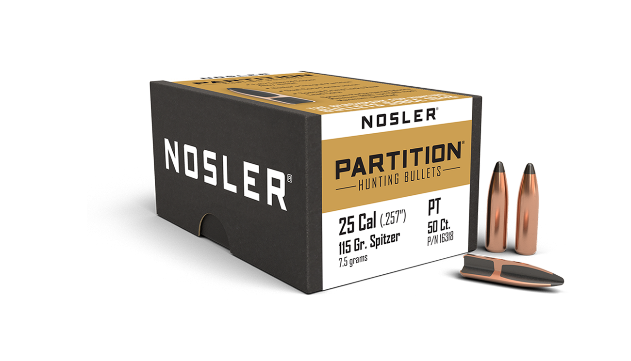 Nosler - Kula - 25 Caliber (.257) - 115gr - Partition - 50st/ask