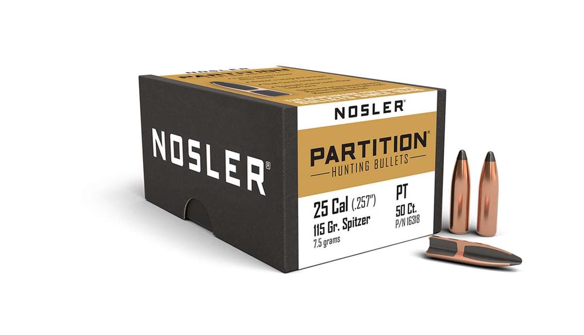 Nosler - Kula - 25 Caliber (.257) - 115gr - Partition - 50st/ask