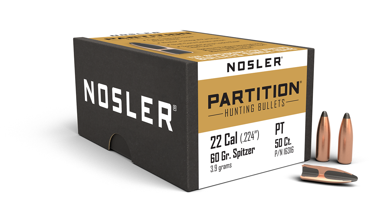 Nosler - Kula - 22 Caliber (.224) - 60gr - Partition - 50st/ask