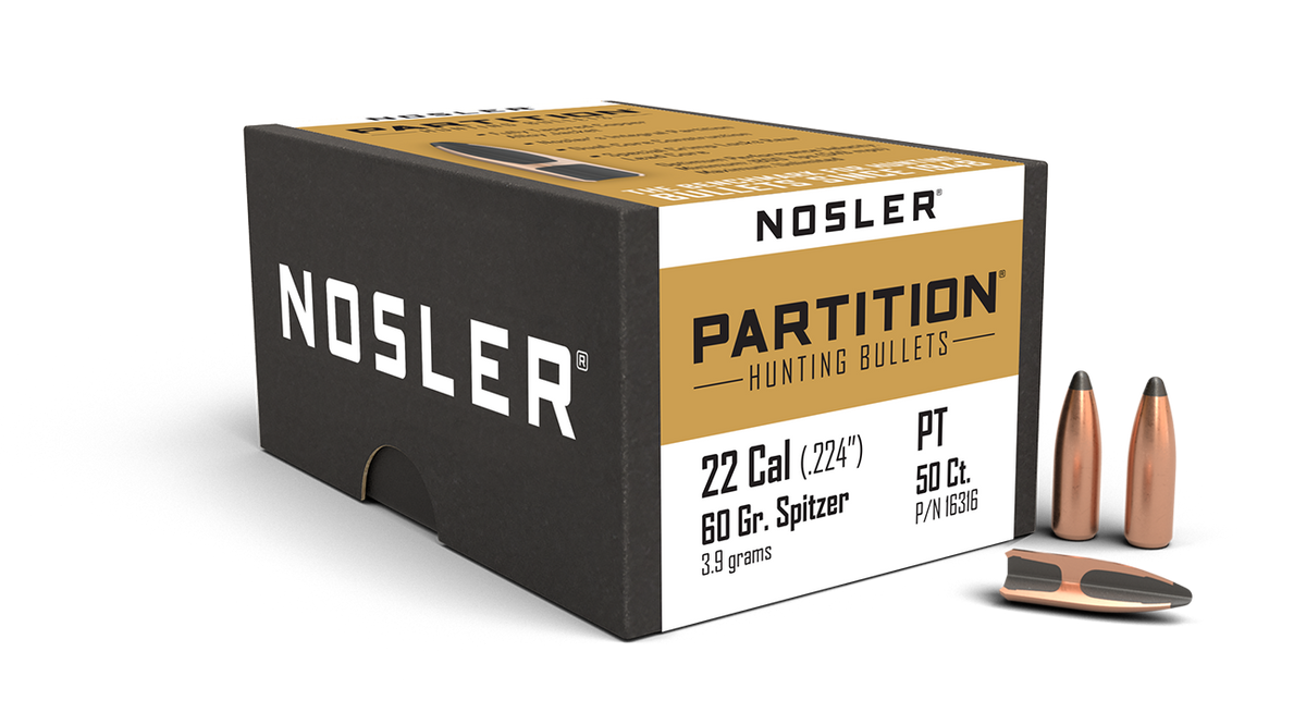 Nosler - Kula - 22 Caliber (.224) - 60gr - Partition - 50st/ask
