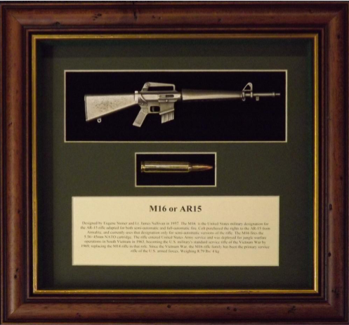 M16/ AR15 with 5.56 bullet - Wallmounted 1/6 rifle