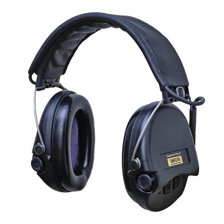 Sordin - Supreme Pro-X Headband - Black Cups with leather