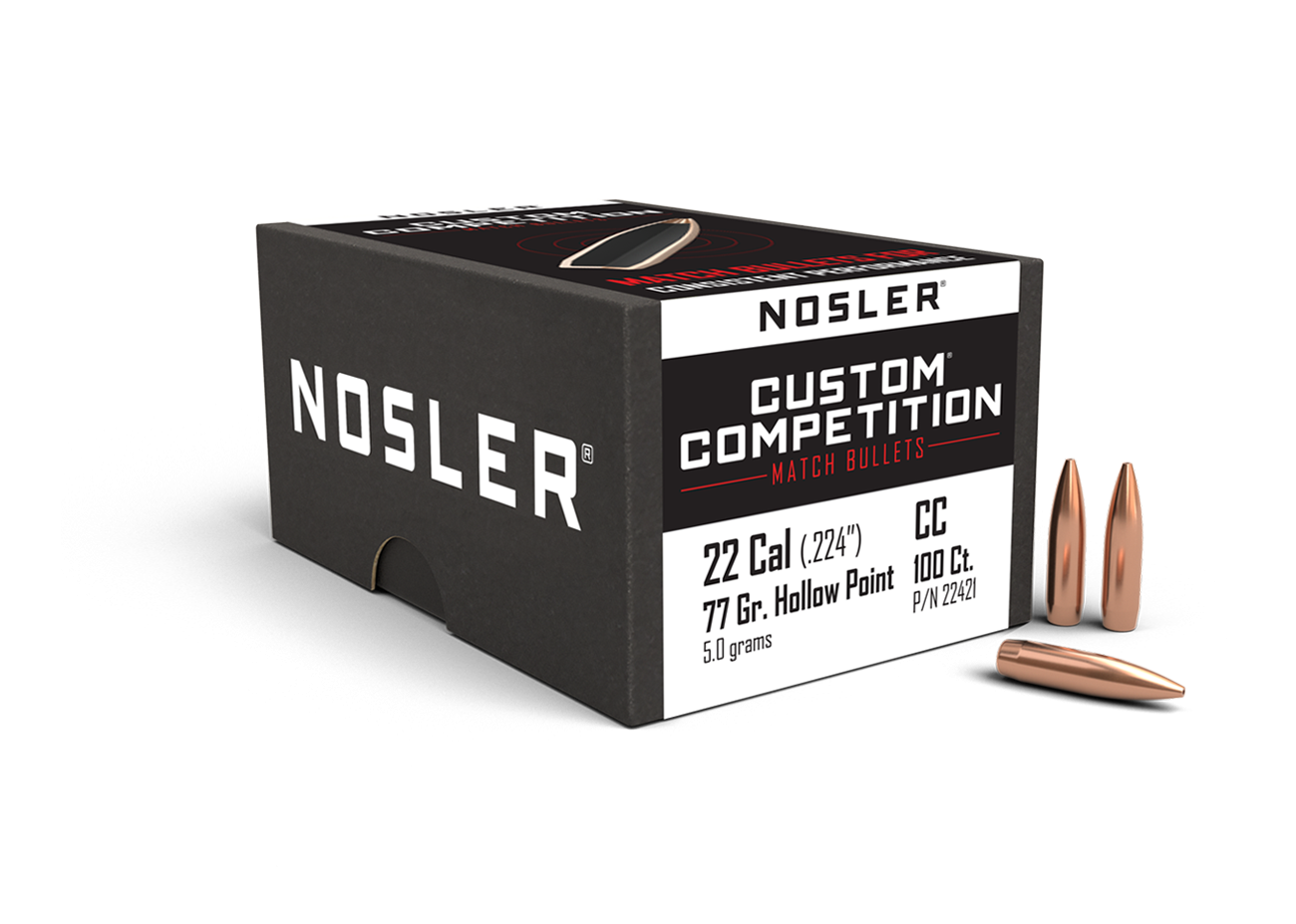 Nosler - Kula - 22 Caliber (.224) - 77gr - Custom Competition HPBT - 100st/ask