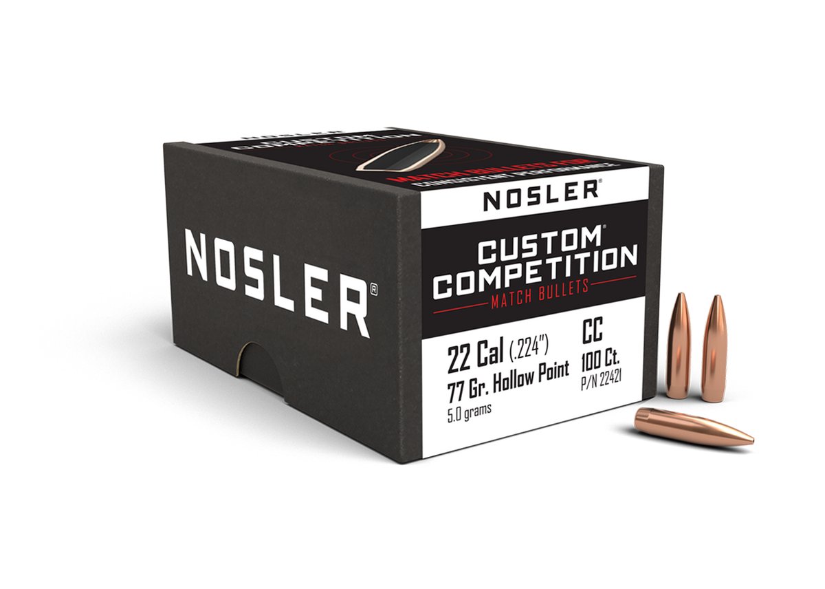 Nosler - Kula - 22 Caliber (.224) - 77gr - Custom Competition HPBT - 100st/ask