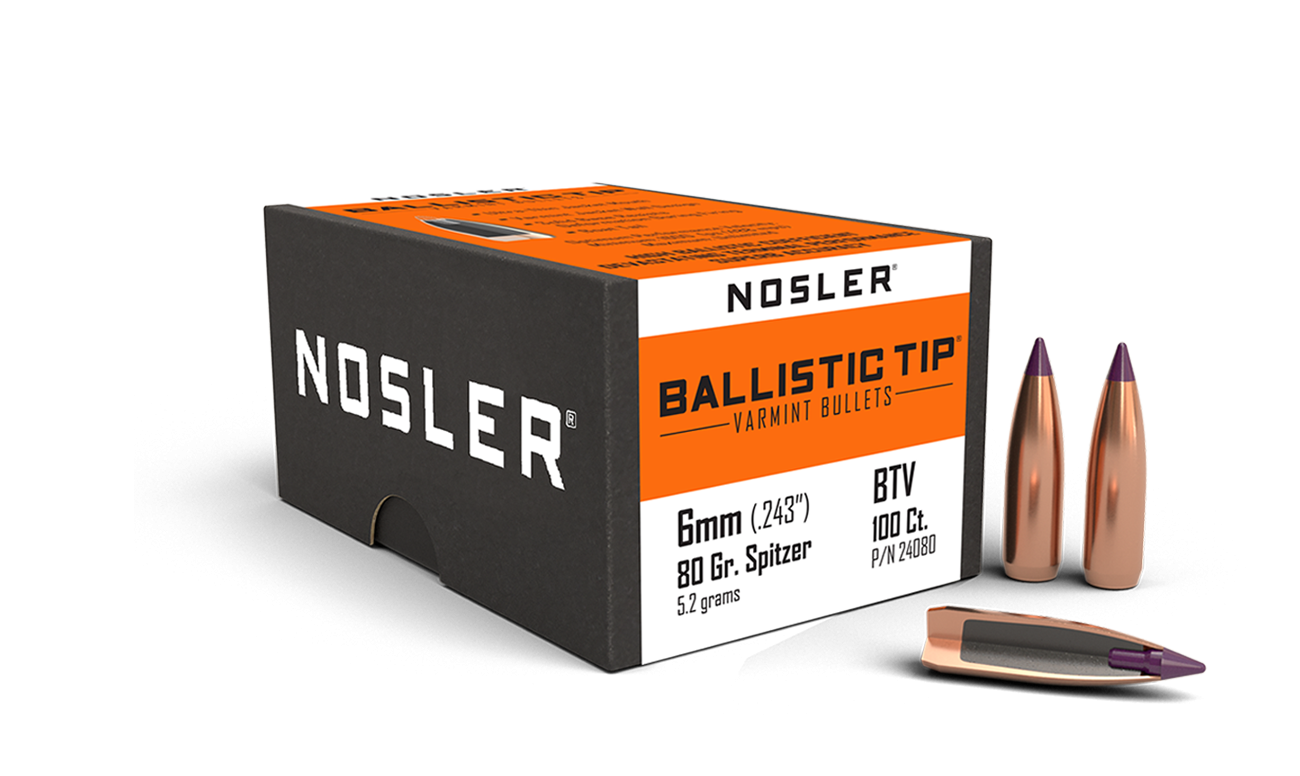 Nosler - Kula - 6mm - 80gr - Ballistic Tip Varmint - 100st/ask