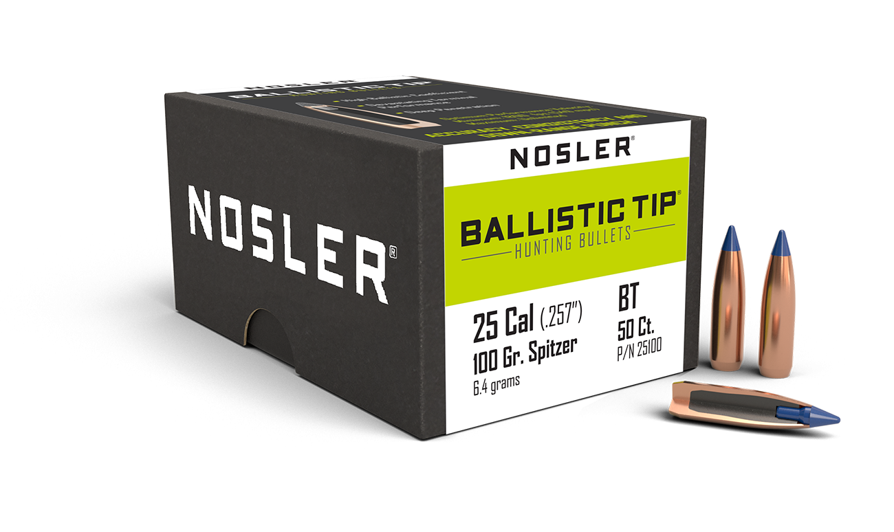 Nosler - Kula - 25 Caliber (.257) - 100gr - Ballistic Tip Hunting - 50st/ask