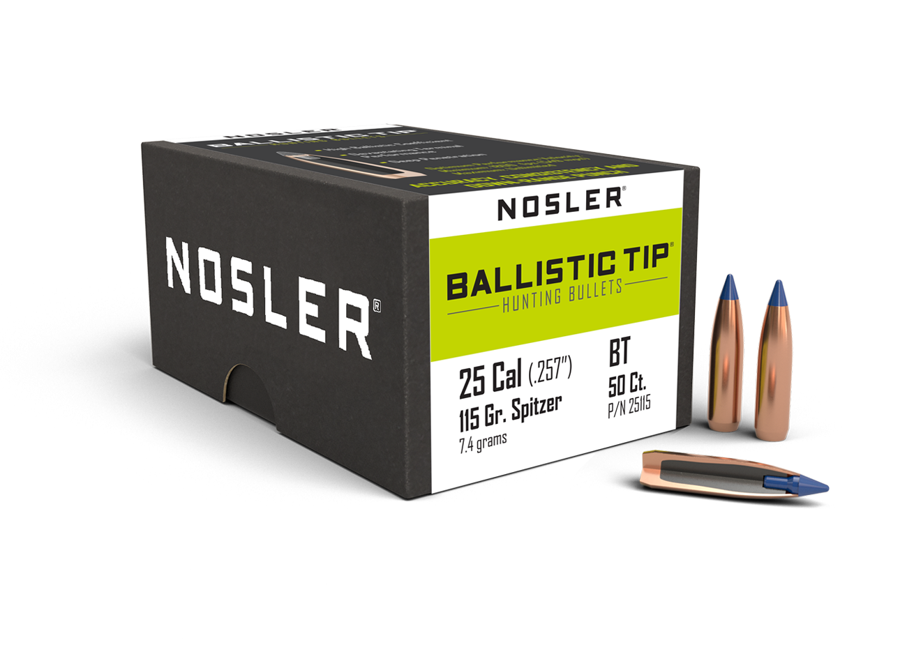Nosler - Kula - 25 Caliber (.257) - 115gr - Ballistic Tip Hunting - 50st/ask