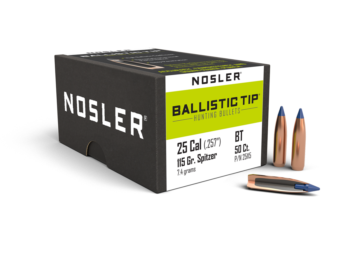Nosler - Kula - 25 Caliber (.257) - 115gr - Ballistic Tip Hunting - 50st/ask