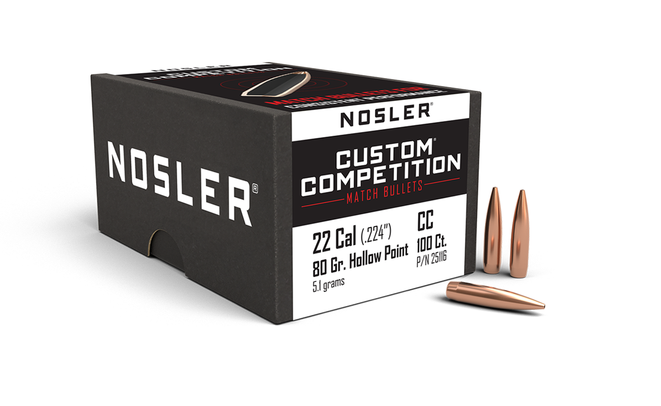 Nosler - Kula - 22 Caliber (.224) - 80gr - Custom Competition HPBT - 100st/ask