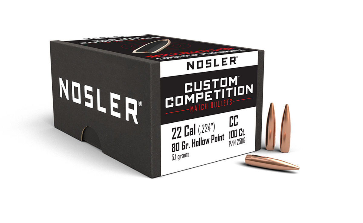 Nosler - Kula - 22 Caliber (.224) - 80gr - Custom Competition HPBT - 100st/ask
