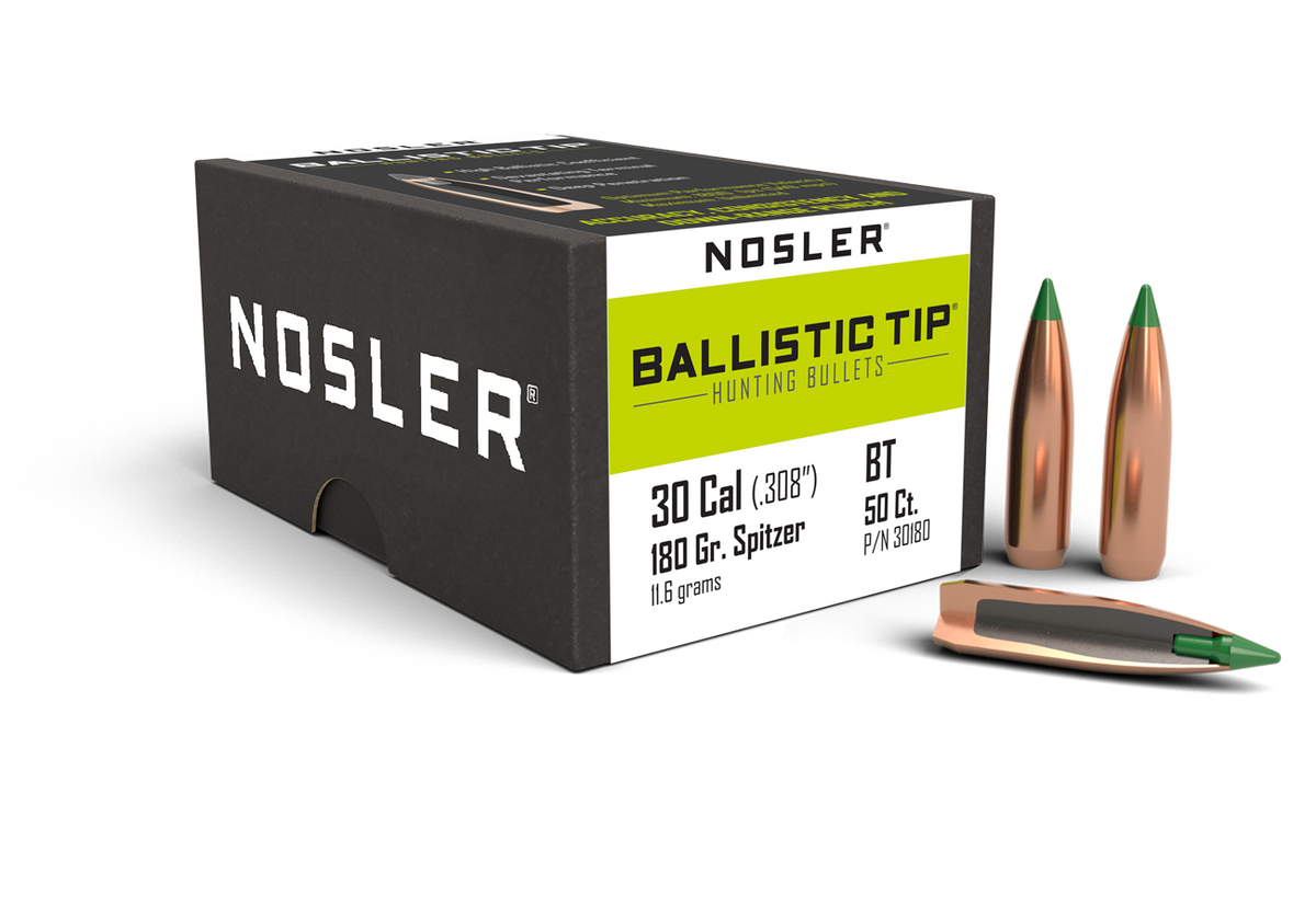 Nosler - Kula - 30 Caliber (.308) - 180gr - Ballistic Tip Hunting - 50st/ask