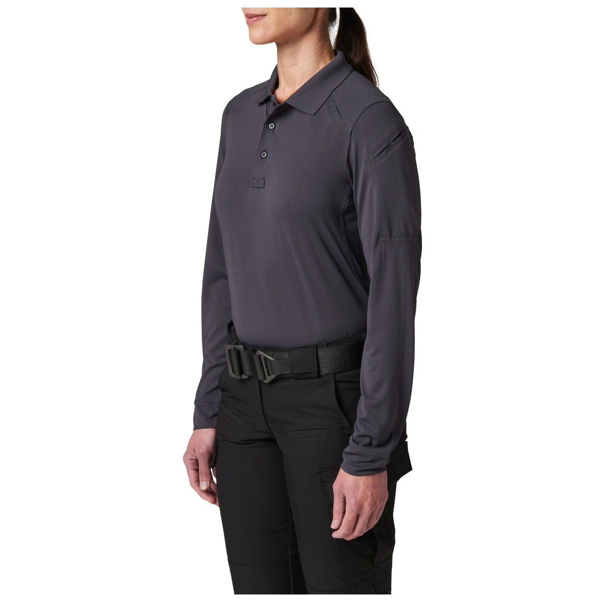 5.11 Tactical Women's Helios långärmad pikétröja i Charcoal