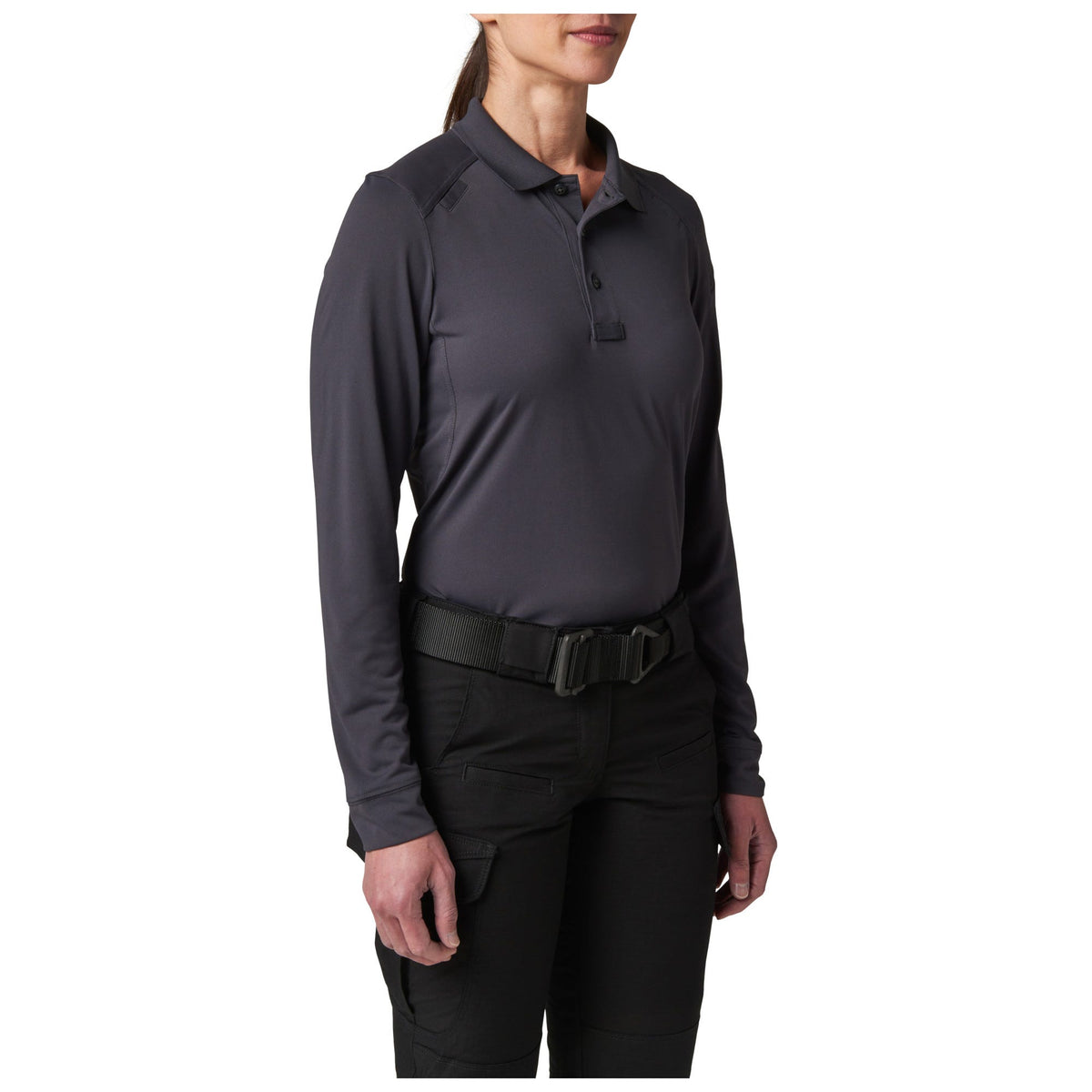 5.11 Tactical Women's Helios långärmad pikétröja i Charcoal