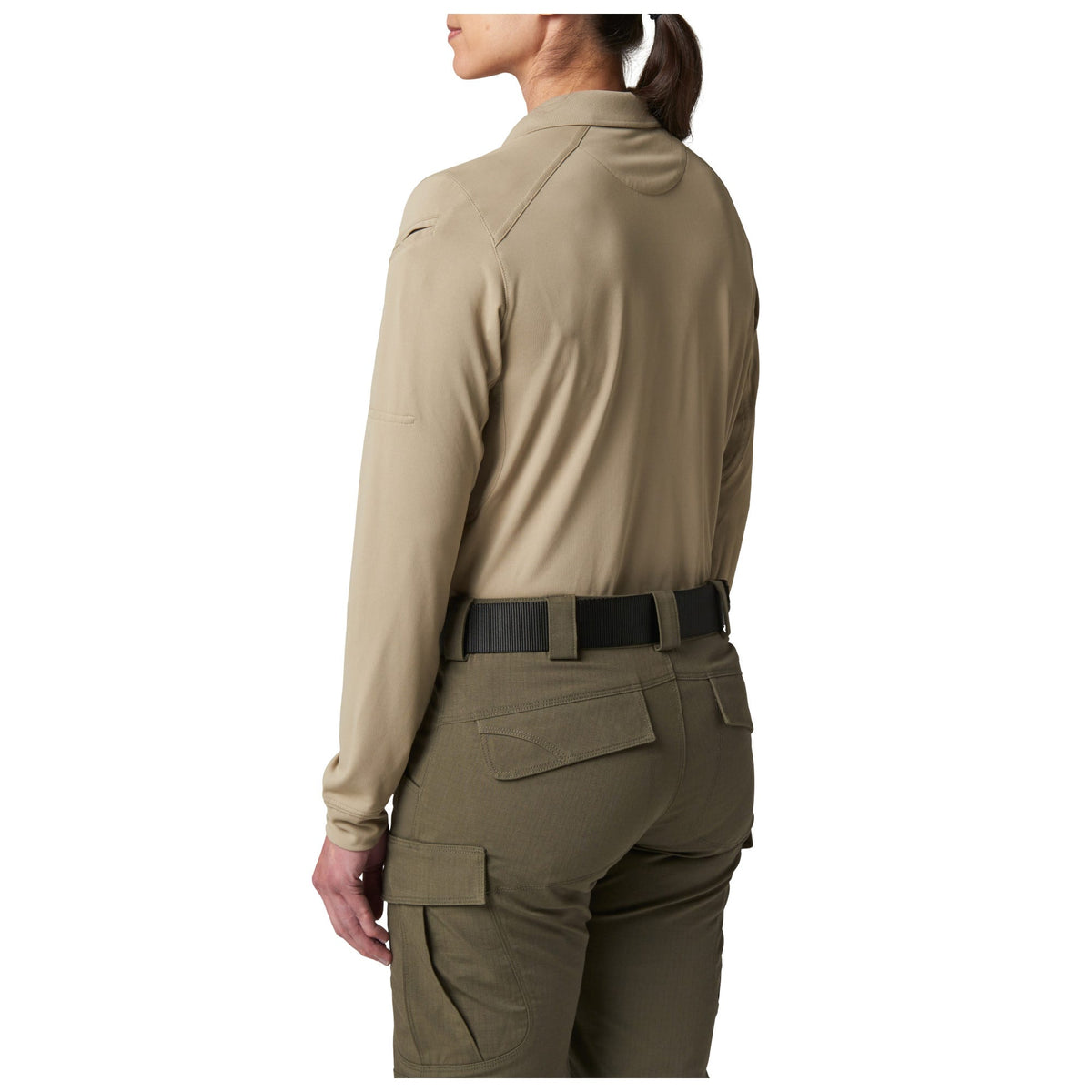 5.11 Tactical Women's Helios långärmad pikétröja i Silver Tan