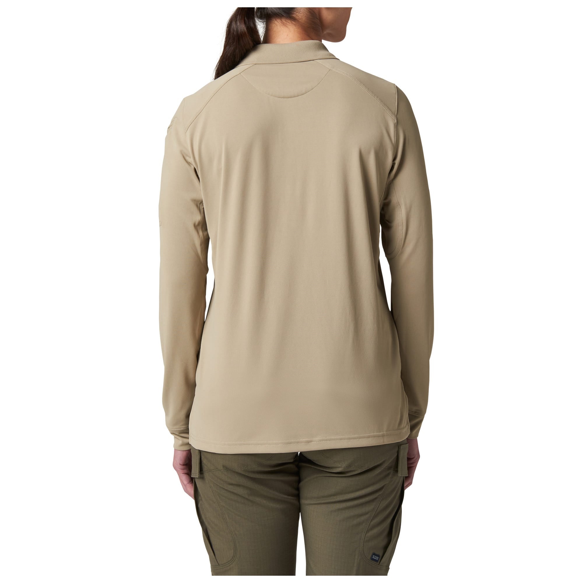 5.11 Tactical Women's Helios långärmad pikétröja i Silver Tan