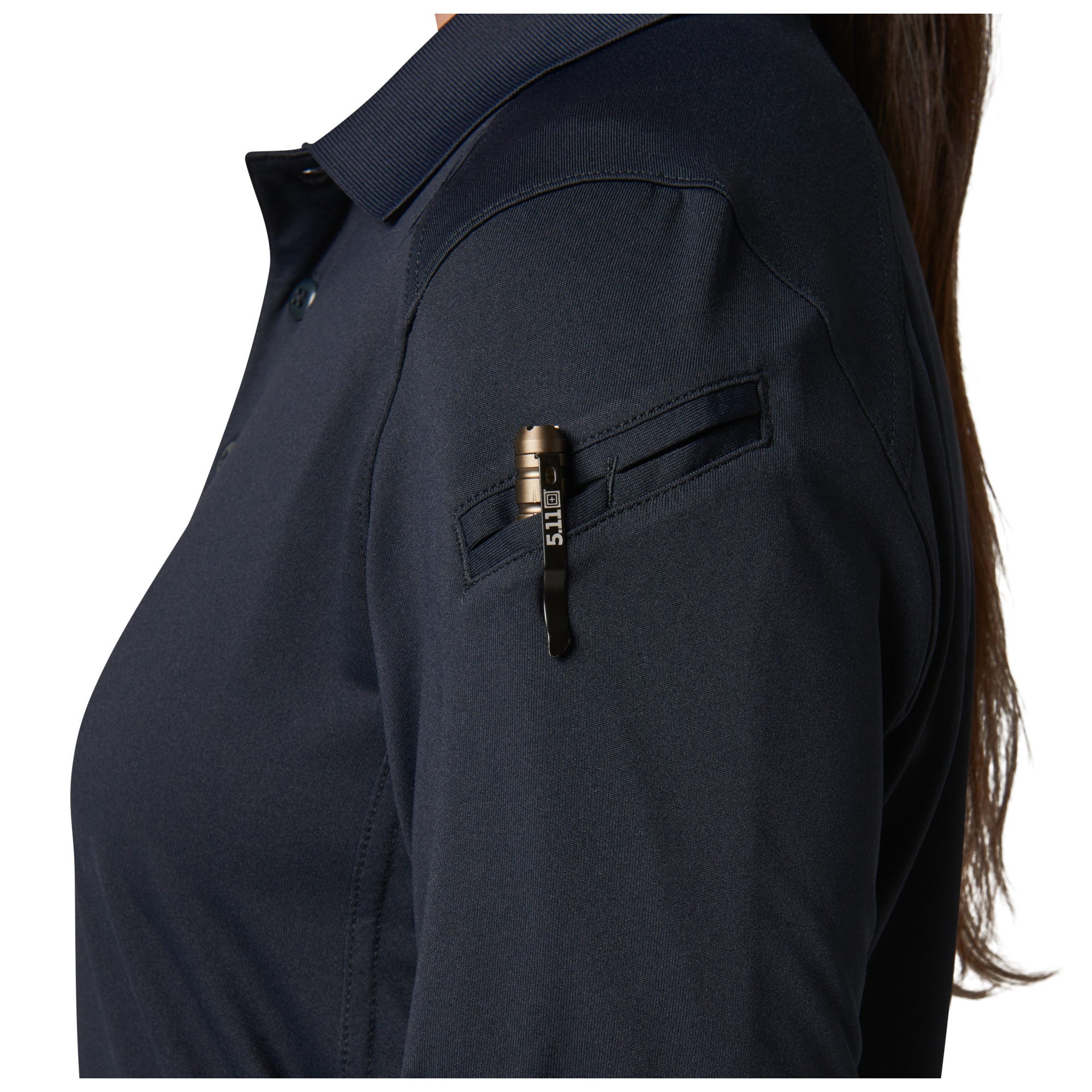 5.11 Tactical Women's Helios långärmad pikétröja i Dark Navy