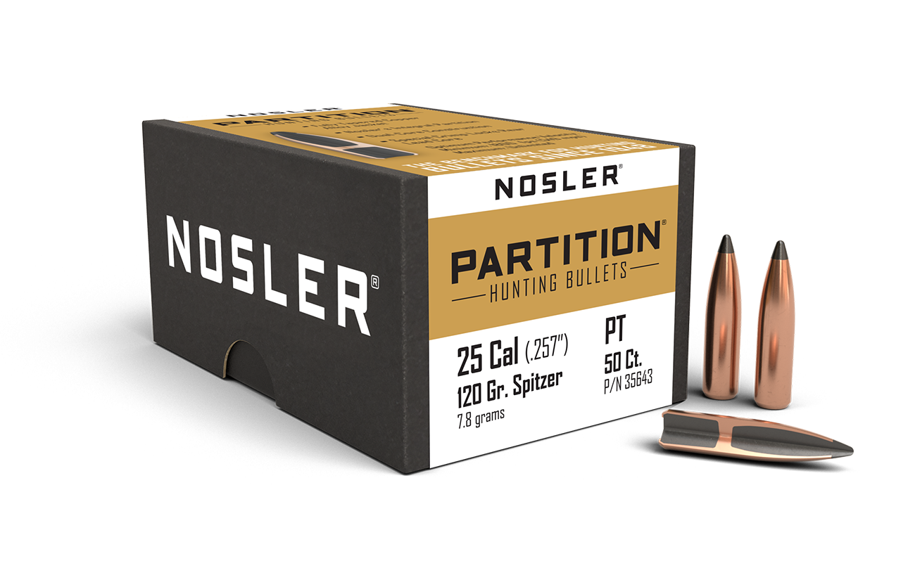 Nosler - Kula - 25 Caliber (.257) - 120gr - Partition - 50st/ask