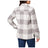 5.11 Louise Shirt Jacket för dam i Overcast Grey Check, med Sherpa-foder och tryckknappar.