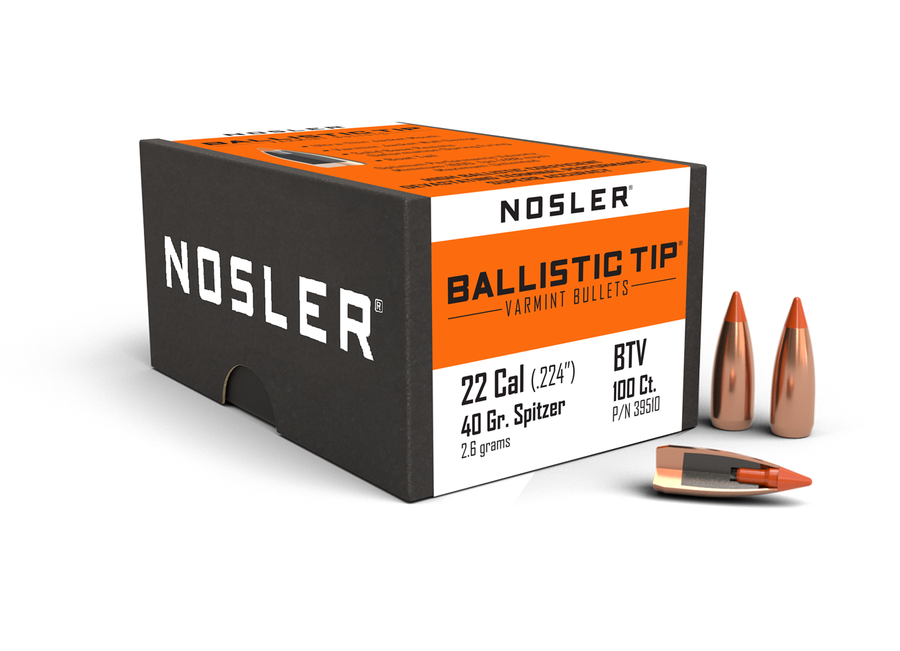 Nosler - Kula - 22 Caliber (.224) - 40gr - Ballistic Tip Varmint - 100st/ask