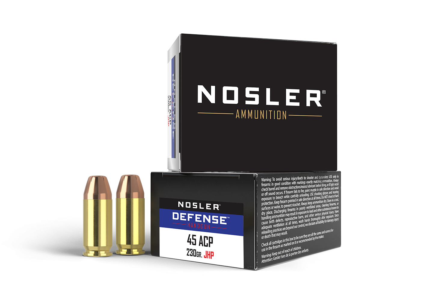 Nosler - Defense Handgun Ammunition - .45 ACP +P - 230gr - JHP - 20/ask