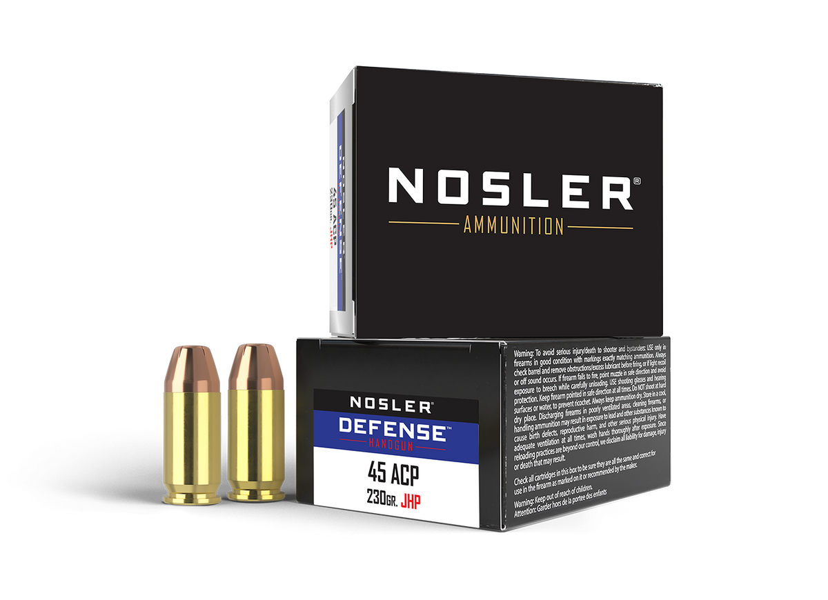 Nosler - Defense Handgun Ammunition - .45 ACP +P - 230gr - JHP - 20/ask