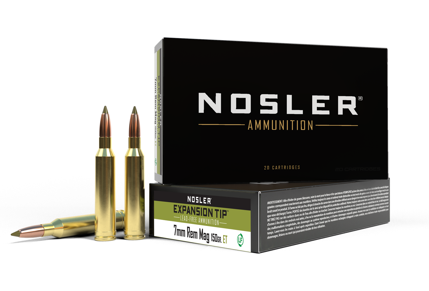 Nosler - Expansion Tip Ammunition - 7mm Remington Magnum - 150gr - ET - 20/ask