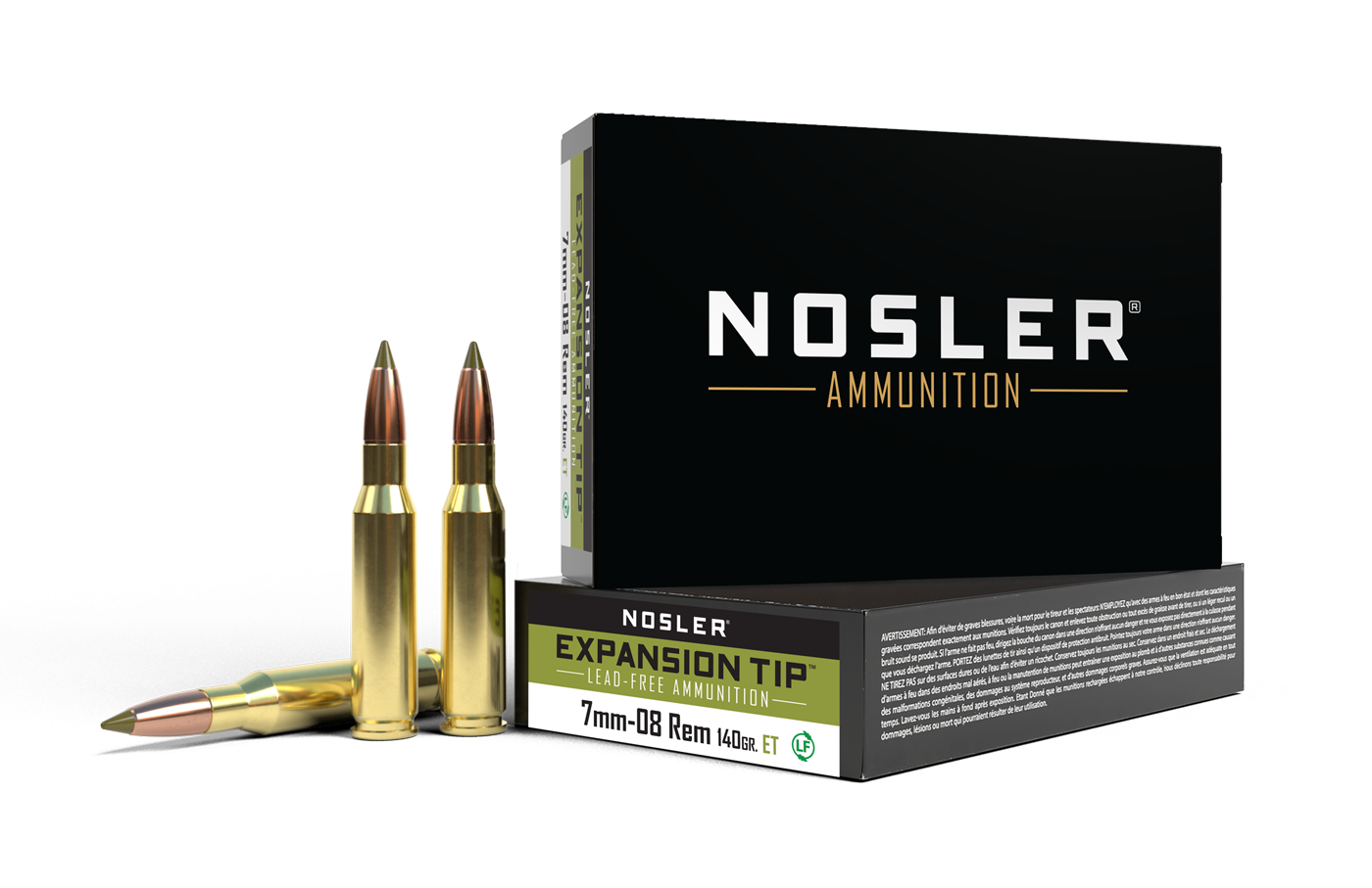 Nosler - Expansion Tip Ammunition - 7mm-08 Remington - 140gr - ET SP - 20/ask