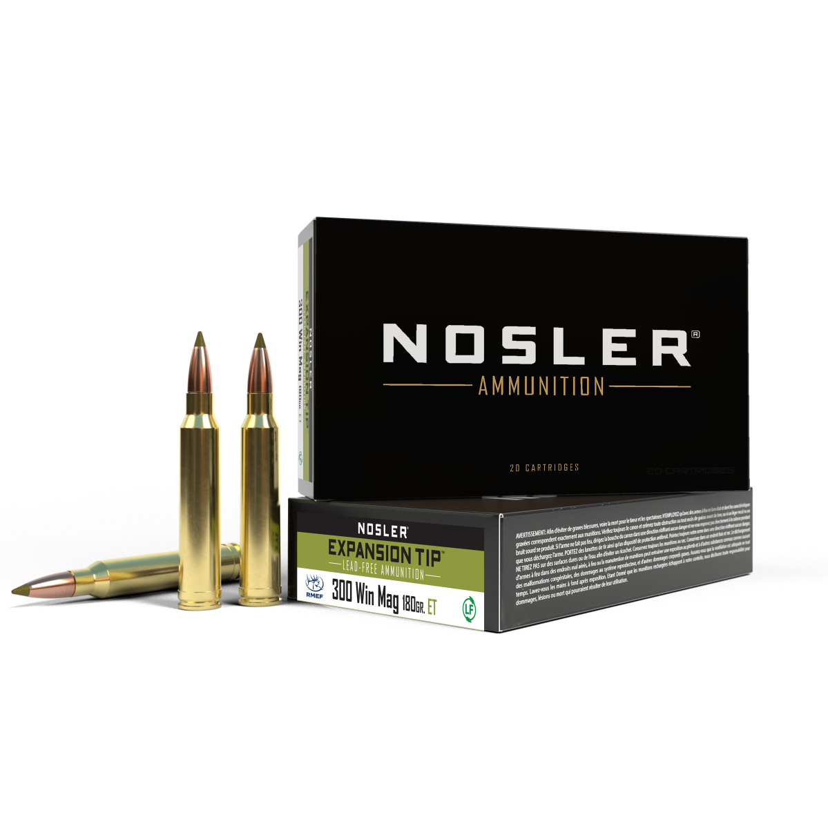 Nosler - Expansion Tip Ammunition - .300 Winchester Magnum - 180gr - ET - 20/ask