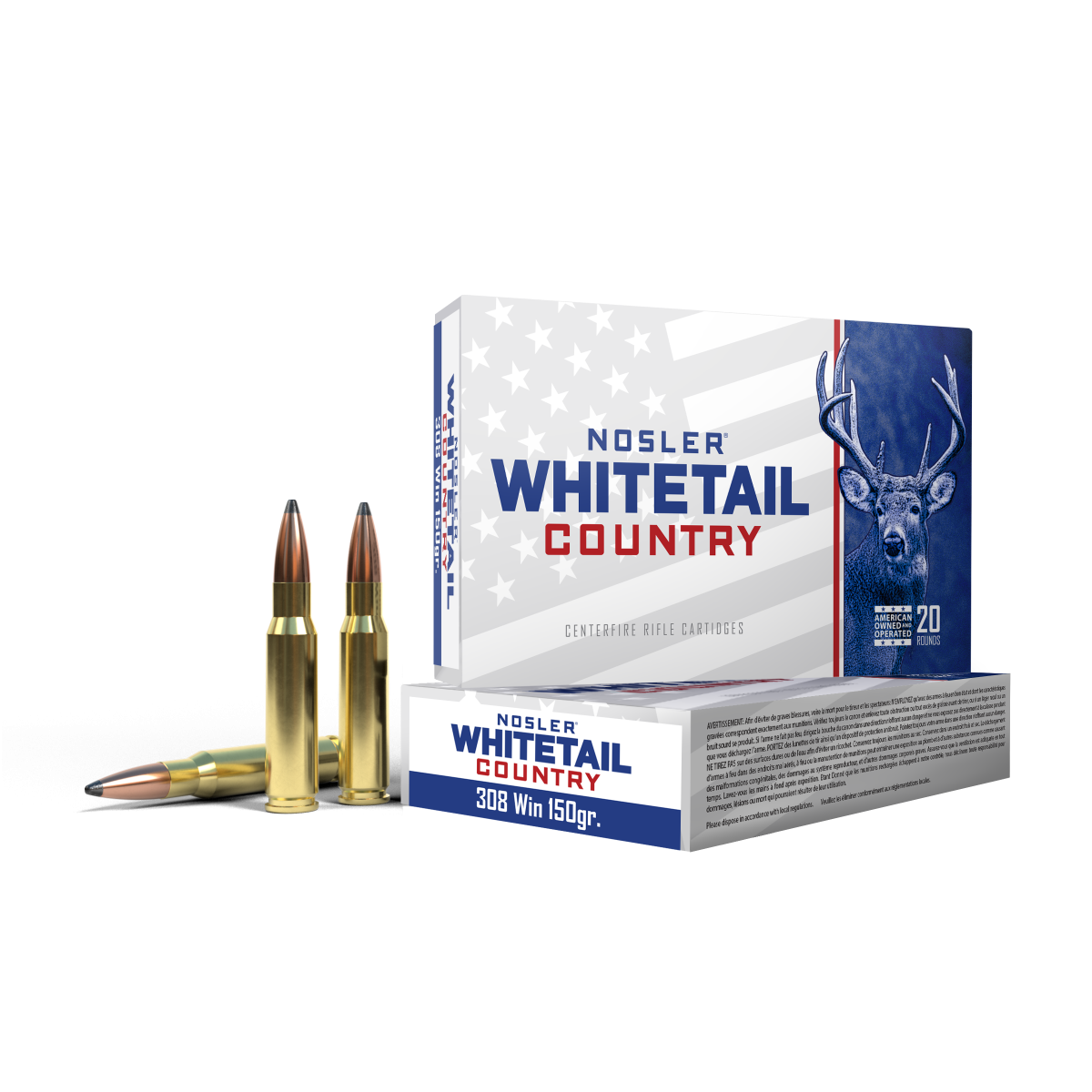 Nosler - Whitetail Country Ammunition - .308 Winchester - 150gr - SB SP - 20/ask