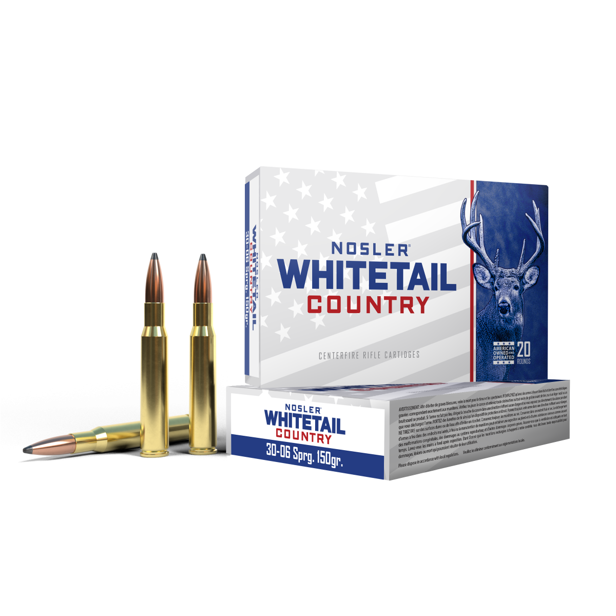 Nosler - Whitetail Country Ammunition - .30-06 Springfield - 150gr - SB SP - 20/ask