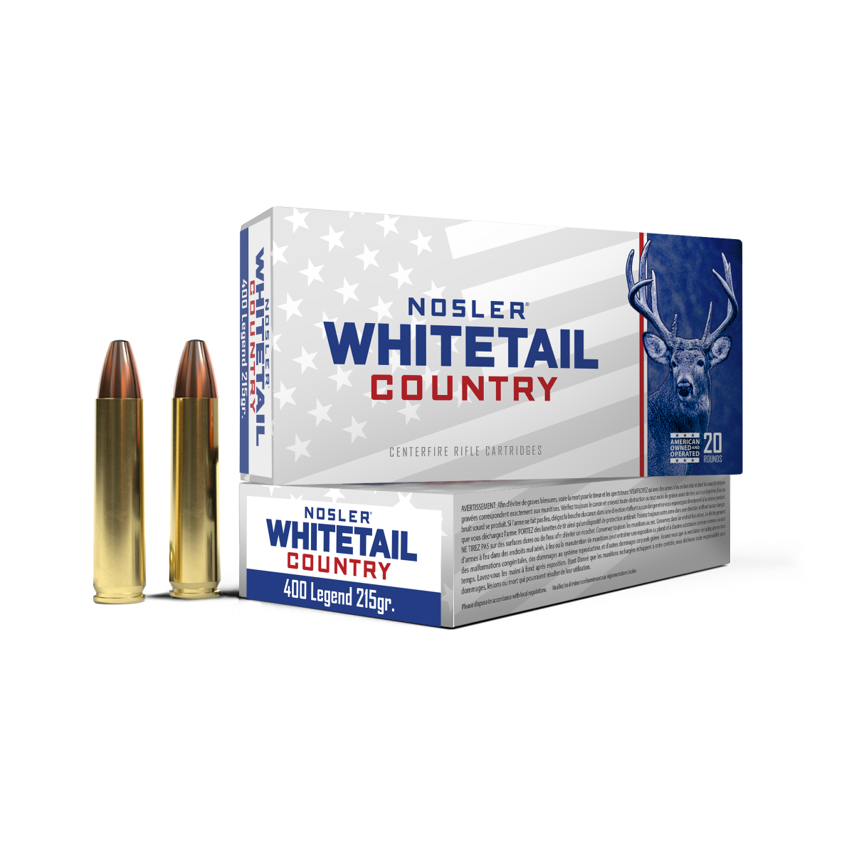 Nosler - Whitetail Country Ammunition - 400 Legend - 215gr - SW - 20/ask