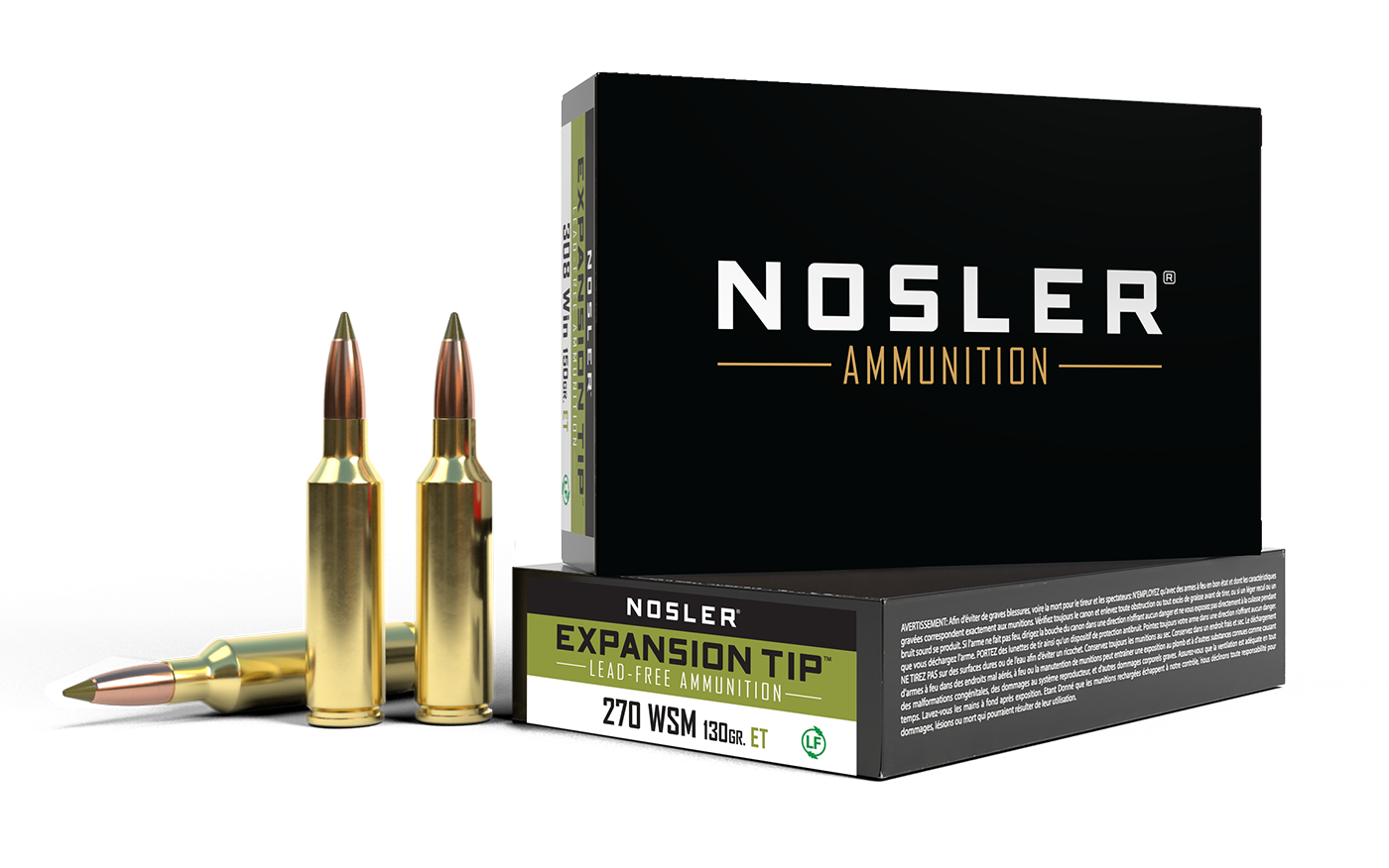 Nosler - Expansion Tip Ammunition - .270 Winchester Short Magnum - 130gr - ET - 20/ask