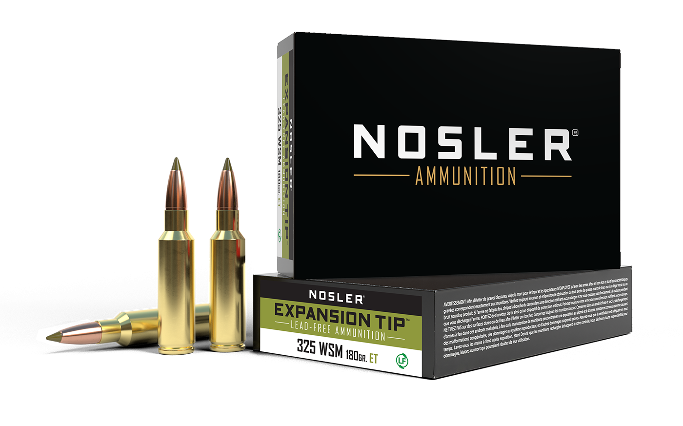 Nosler - Expansion Tip Ammunition - .325 Winchester Short Magnum - 180gr - ET - 20/ask