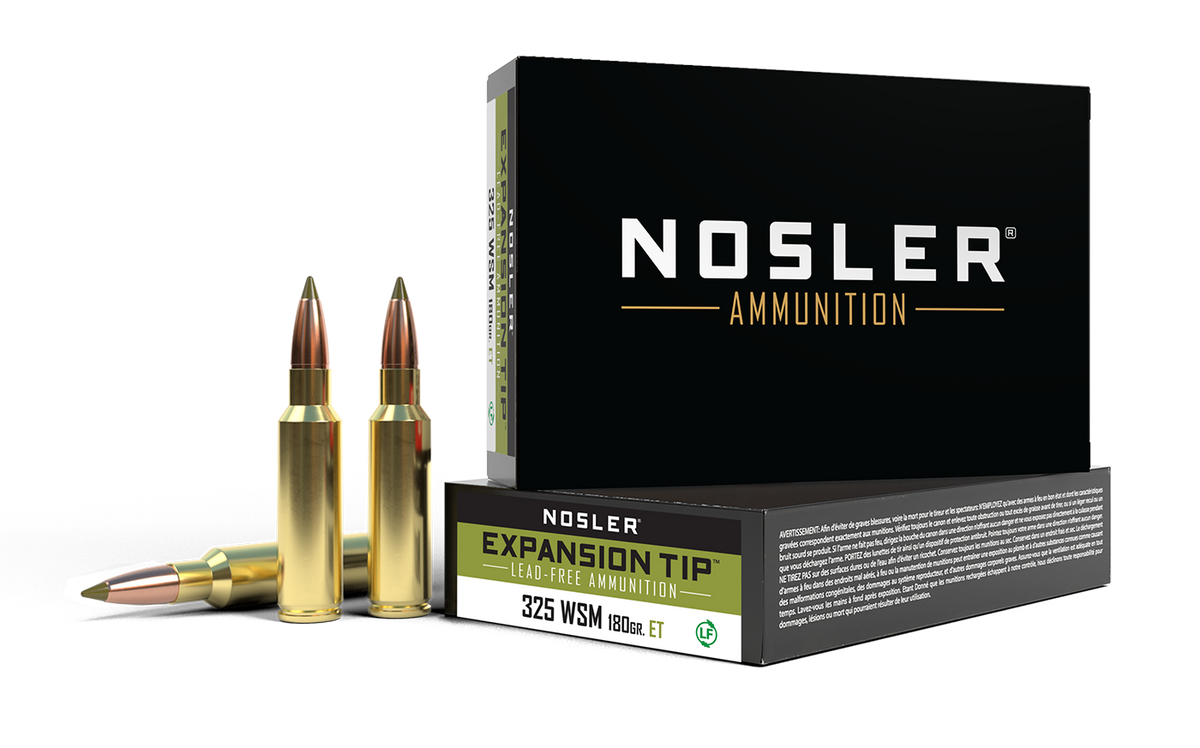 Nosler - Expansion Tip Ammunition - .325 Winchester Short Magnum - 180gr - ET - 20/ask