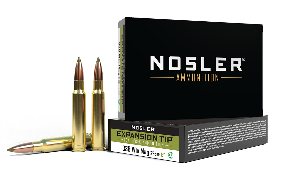 Nosler - Expansion Tip Ammunition - .338 Winchester Magnum - 225gr - ET SP - 20/ask