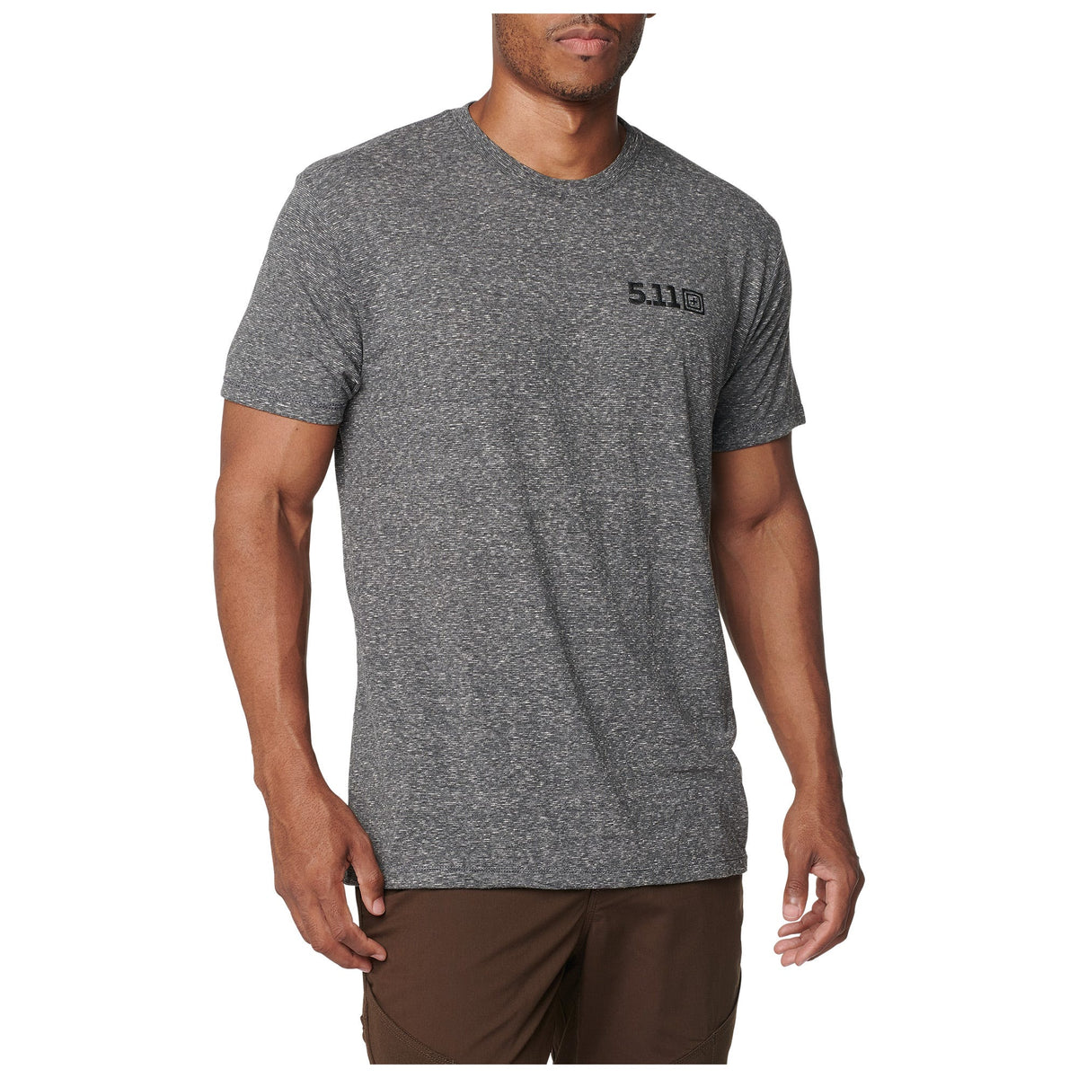 5.11 Triblend Legacy Short Sleeve Tee i Charcoal Heather, T-shirt med rund hals och kort ärm