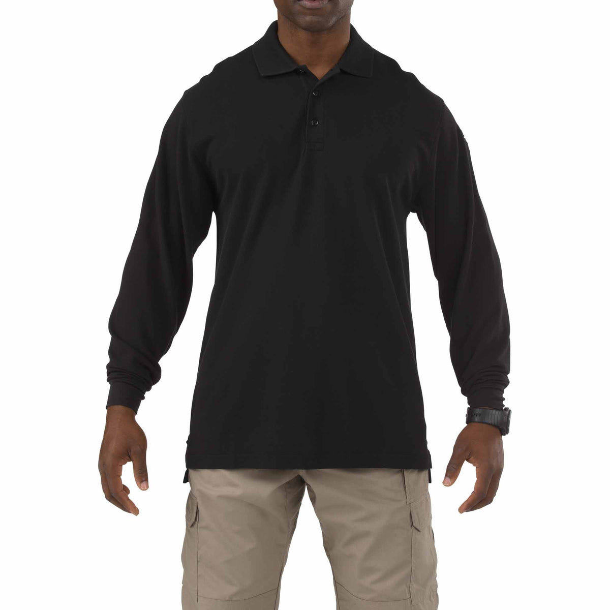 5.11 Professional Long Sleeve Polo i Black