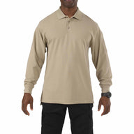 5.11 Professional Long Sleeve Polo i Silver Tan