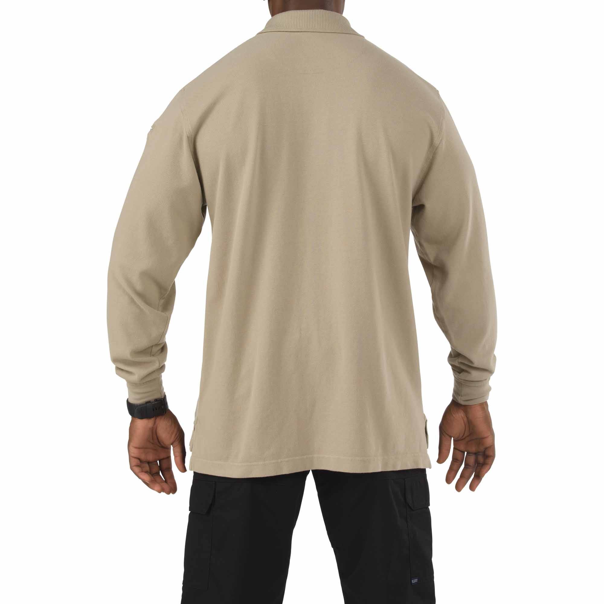 5.11 Professional Long Sleeve Polo i Silver Tan