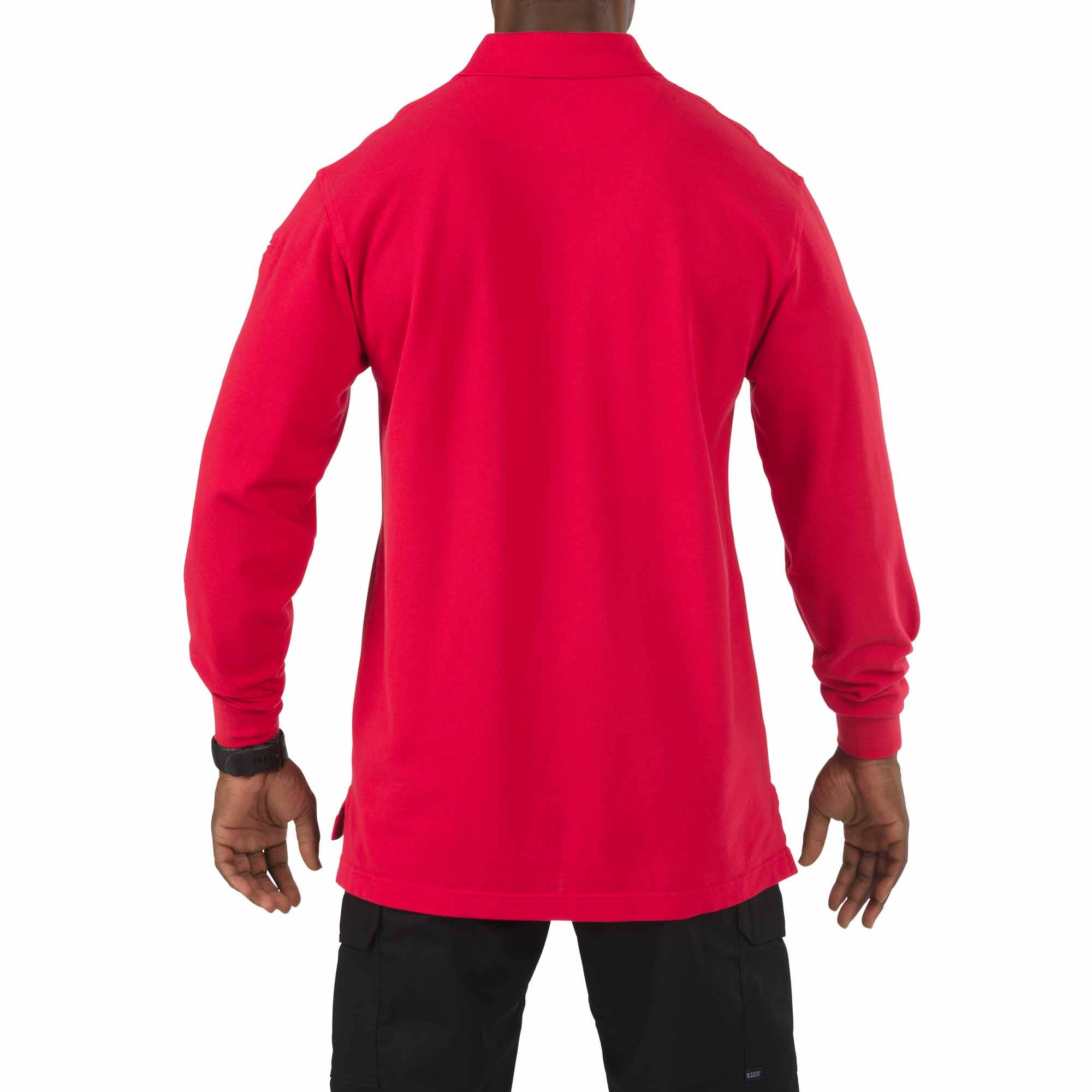 5.11 Professional Long Sleeve Polo i Range Red