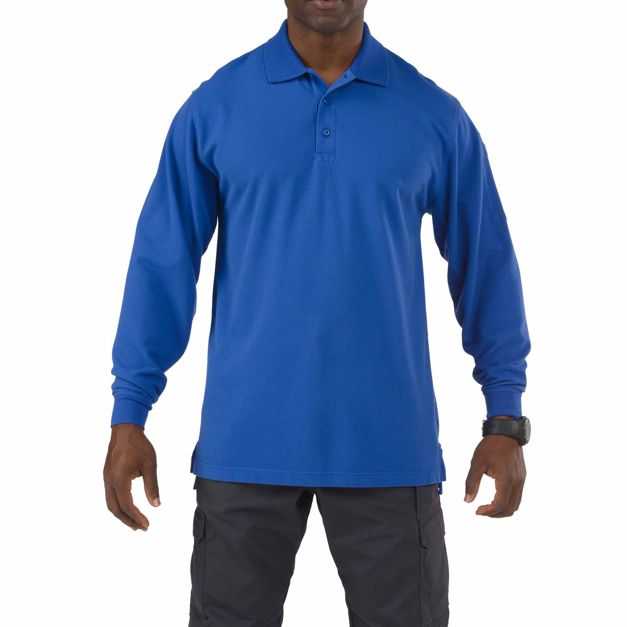 5.11 Professional Long Sleeve Polo i Academy Blue