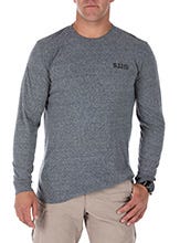 5.11 Triblend Legacy långärmad T-shirt i Heather Grey med rund hals och modern passform