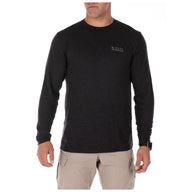 5.11 Triblend Legacy långärmad T-shirt i Black Heather med rund hals och modern passform