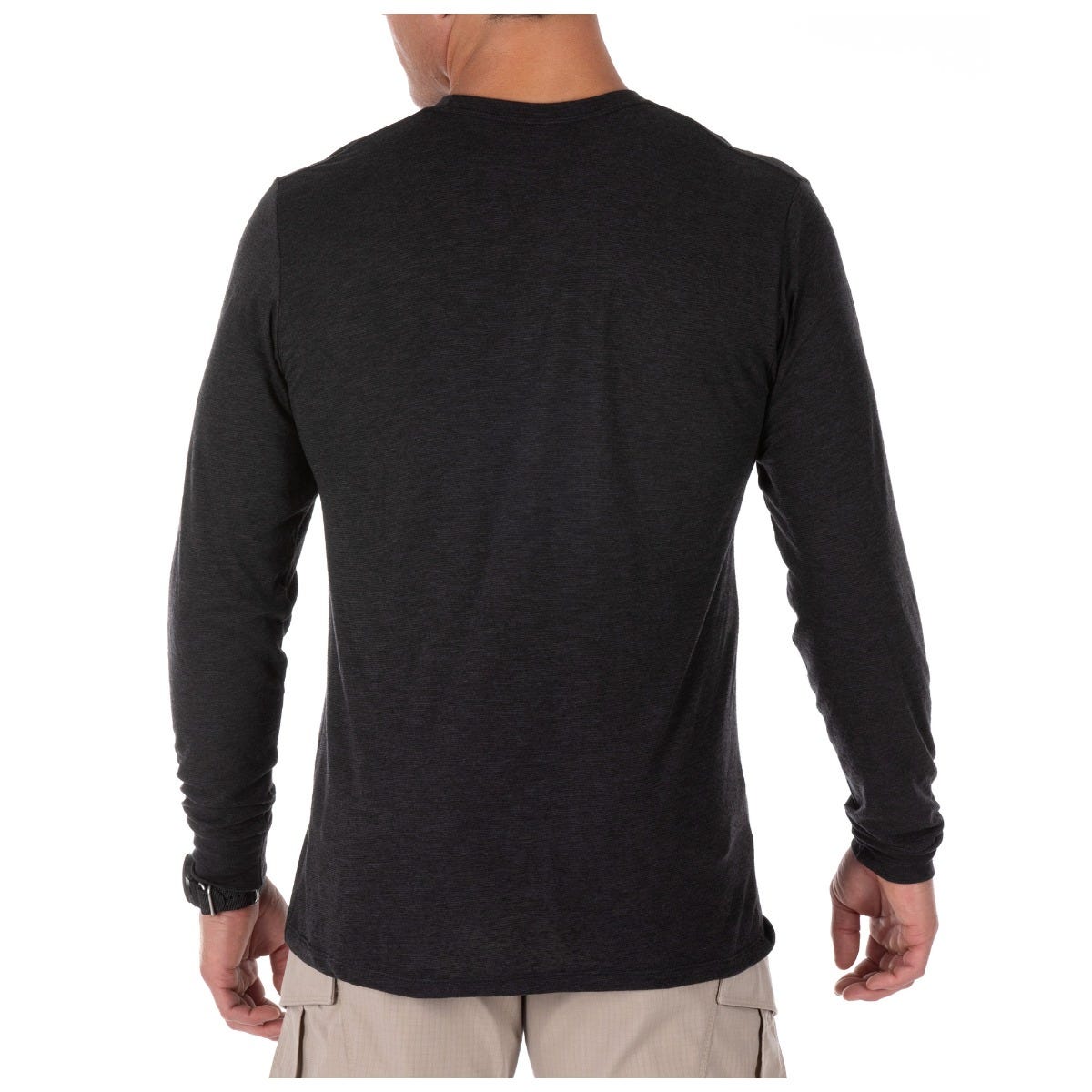 5.11 Triblend Legacy långärmad T-shirt i Black Heather med rund hals och modern passform
